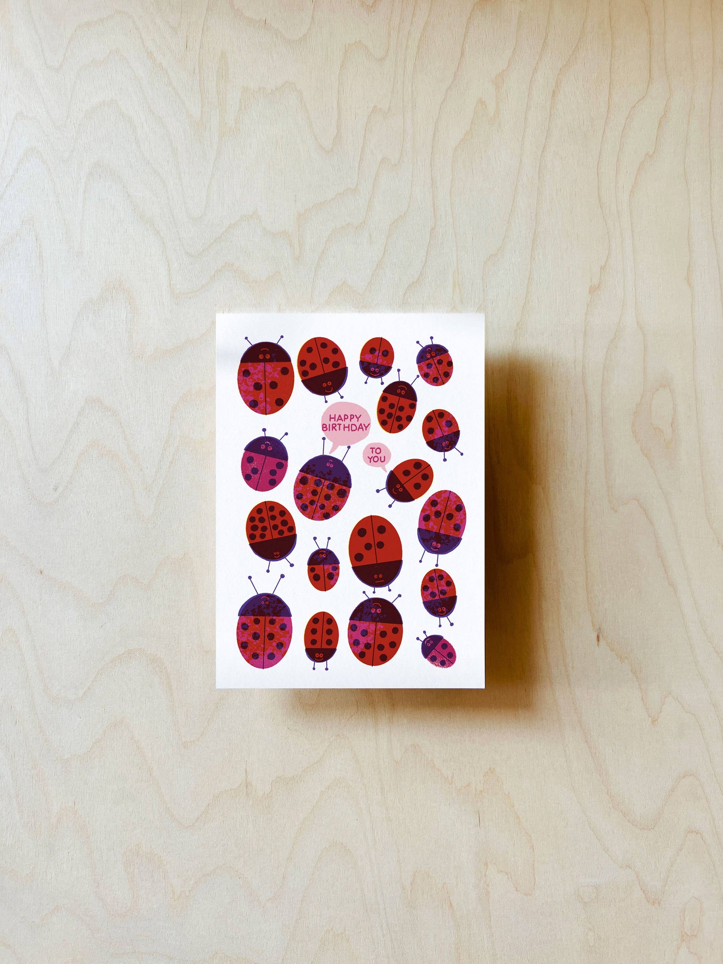 Birthday Ladybugs Ansichtkaart DIN