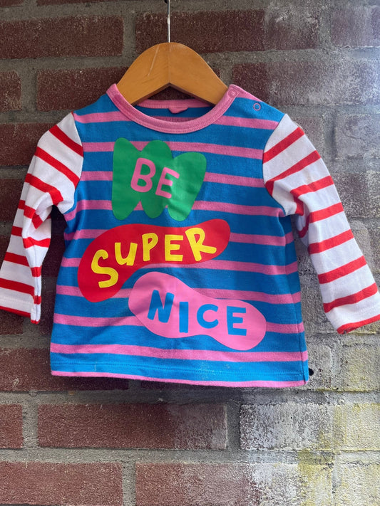 Stella McCartney Longsleeve gestreept •BE SUPER NICE• - Rookie
